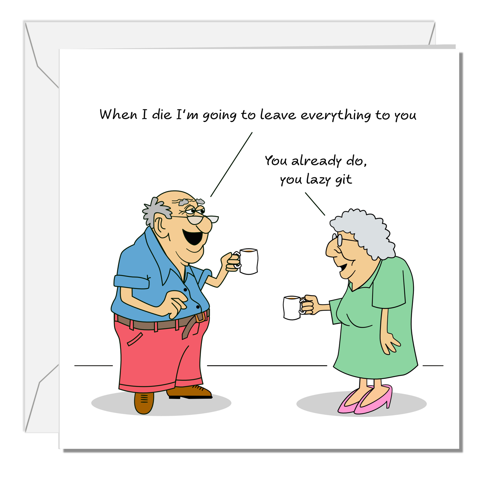 Funny Birthday card 40th 50th 60th 70th  Birthday for Wife Mum Dad Father Grandmother Grandad - Old aged age - Funny, humorous and fun