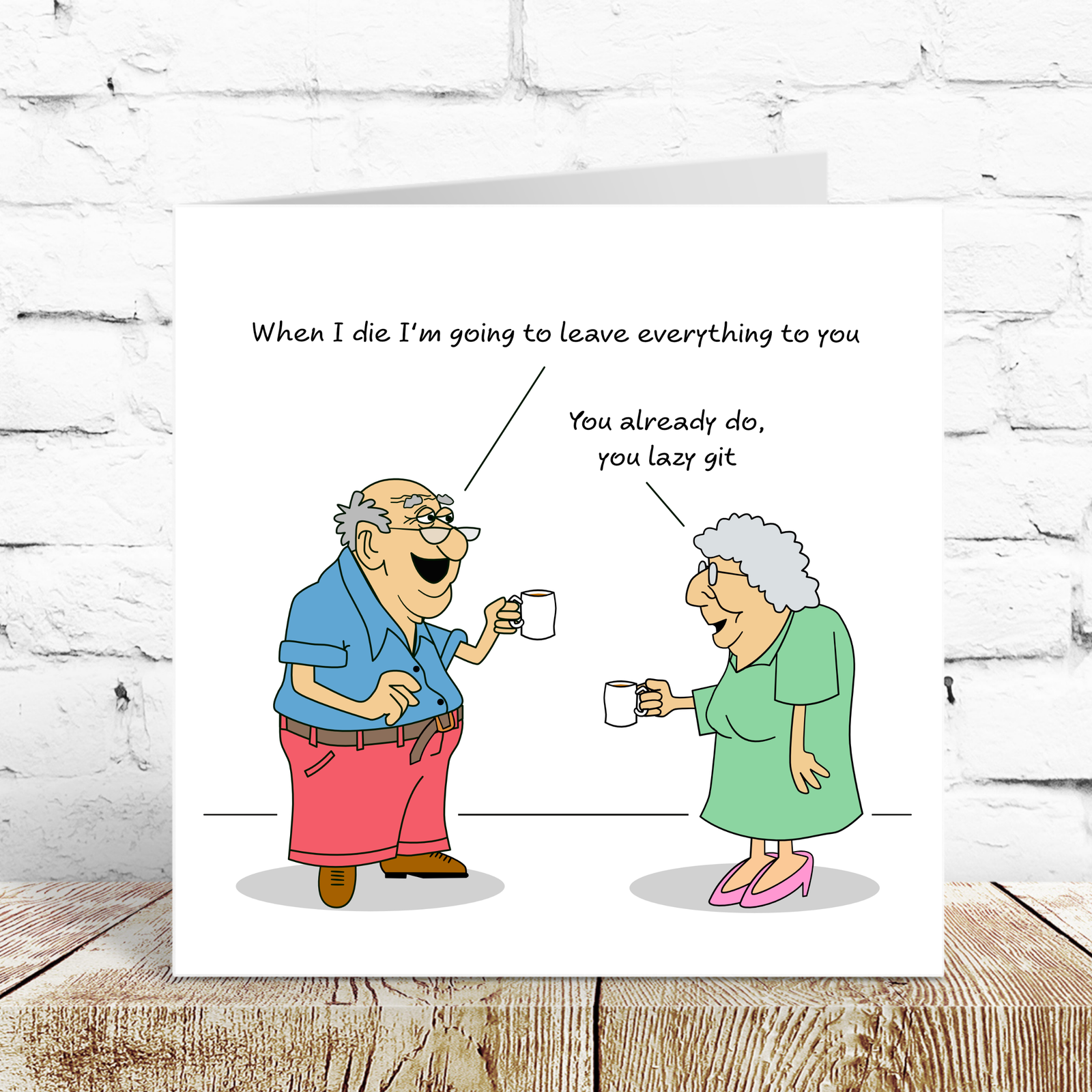 Funny Birthday card 40th 50th 60th 70th  Birthday for Wife Mum Dad Father Grandmother Grandad - Old aged age - Funny, humorous and fun