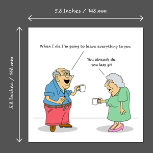 Funny Birthday card 40th 50th 60th 70th  Birthday for Wife Mum Dad Father Grandmother Grandad - Old aged age - Funny, humorous and fun