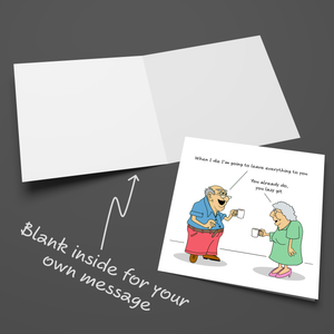 Funny Birthday card 40th 50th 60th 70th  Birthday for Wife Mum Dad Father Grandmother Grandad - Old aged age - Funny, humorous and fun
