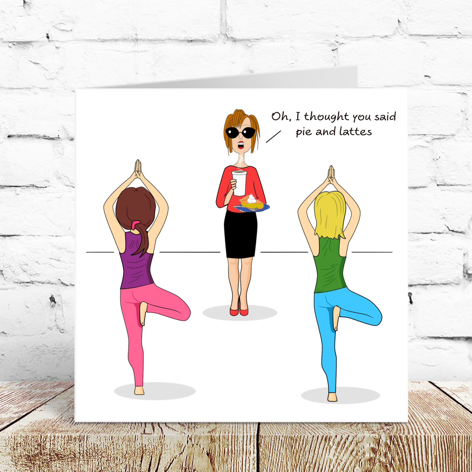 Funny Birthday Card - Pilates Yoga Mindfulness - Mum Mom Girlfriend or Girl Friend - Any occasion card. Funny, humorous and amusing