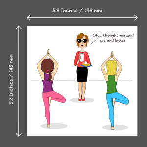Funny Birthday Card - Pilates Yoga Mindfulness - Mum Mom Girlfriend or Girl Friend - Any occasion card. Funny, humorous and amusing