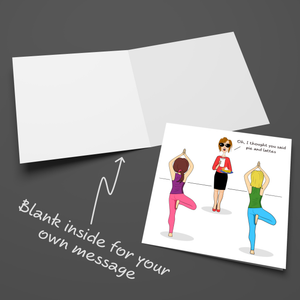 Funny Birthday Card - Pilates Yoga Mindfulness - Mum Mom Girlfriend or Girl Friend - Any occasion card. Funny, humorous and amusing