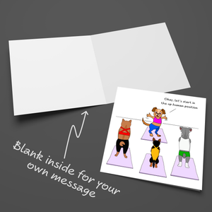 Funny Pilates Birthday Card - Pilates Yoga Mindfulness - Mum Mom Girlfriend or Girl Friend - Any occasion card. Funny, humorous and amusing