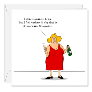 Funny Birthday card for Girl Friend Wife Mum - 40th 50th 60th Birthday  - Humor, humorous and fun - diet dieting celebrate celebration