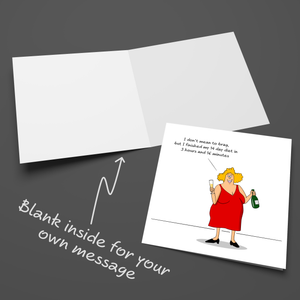 Funny Birthday card for Girl Friend Wife Mum - 40th 50th 60th Birthday  - Humor, humorous and fun - diet dieting celebrate celebration