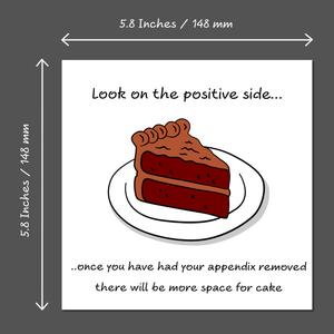 Funny Appendix Surgery Card - Appendectomy Get Well Soon Card, Operation Recovery, - humorous, fun Recover