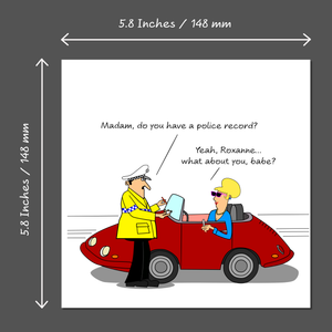 Funny Birthday Card for Wife Mum Female Friend Humorous Police Band Roxanne 40th 50th 60th 1960s 1970s 1980s