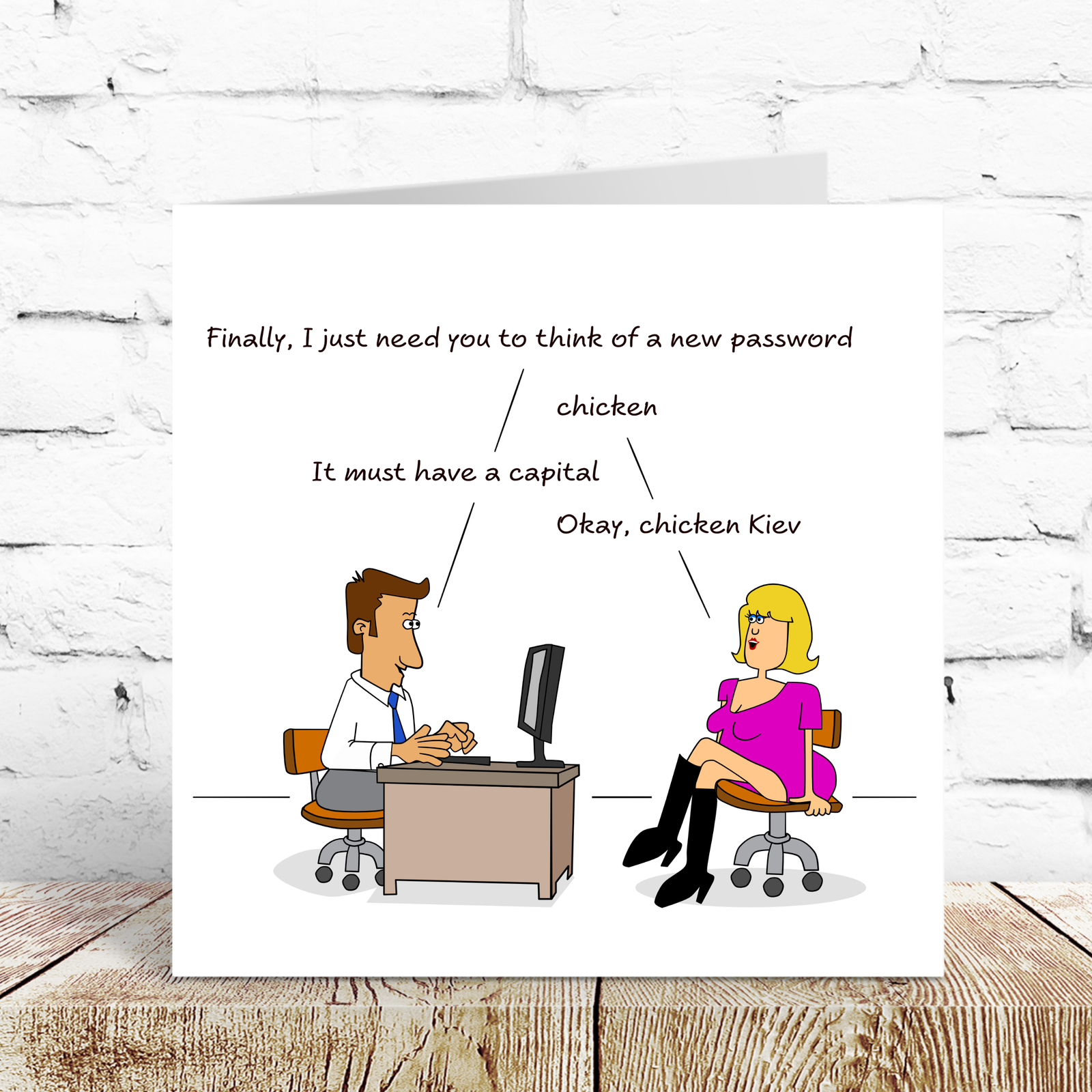 Funny Birthday card  for Wife Husband Mum Dad Father Friends - Computer Password Technology - Funny, humorous and fun