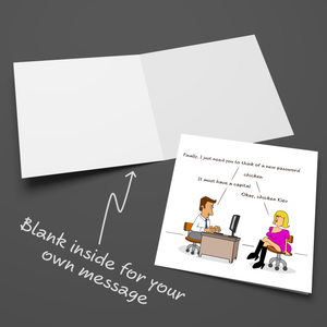 Funny Birthday card  for Wife Husband Mum Dad Father Friends - Computer Password Technology - Funny, humorous and fun