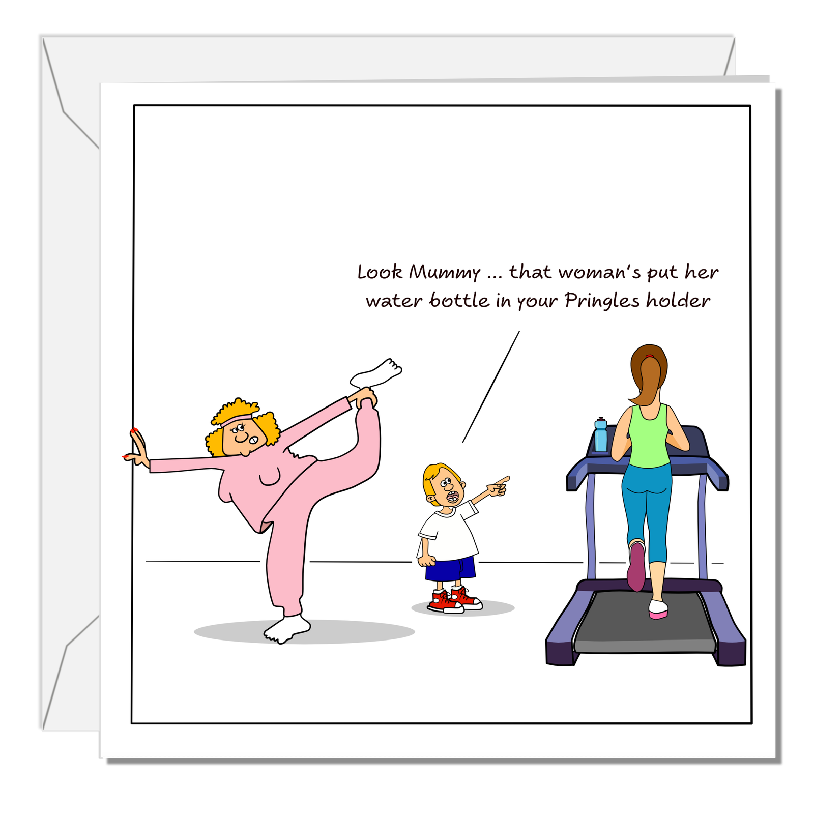 Funny Birthday Card - Gym Pilates Yoga Fitness - Mum Girlfriend Female Daughter Girl Friend - Mothers Day card. Funny, humorous and amusing