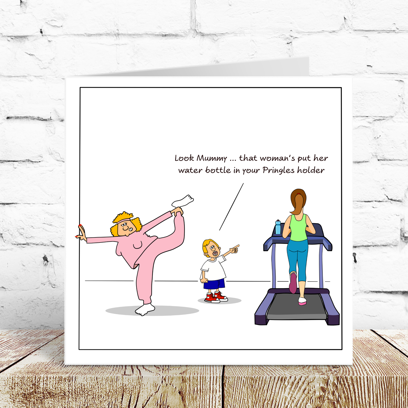 Funny Birthday Card - Gym Pilates Yoga Fitness - Mum Girlfriend Female Daughter Girl Friend - Mothers Day card. Funny, humorous and amusing