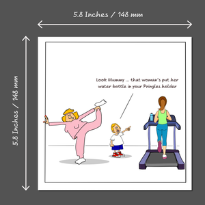 Funny Birthday Card - Gym Pilates Yoga Fitness - Mum Girlfriend Female Daughter Girl Friend - Mothers Day card. Funny, humorous and amusing