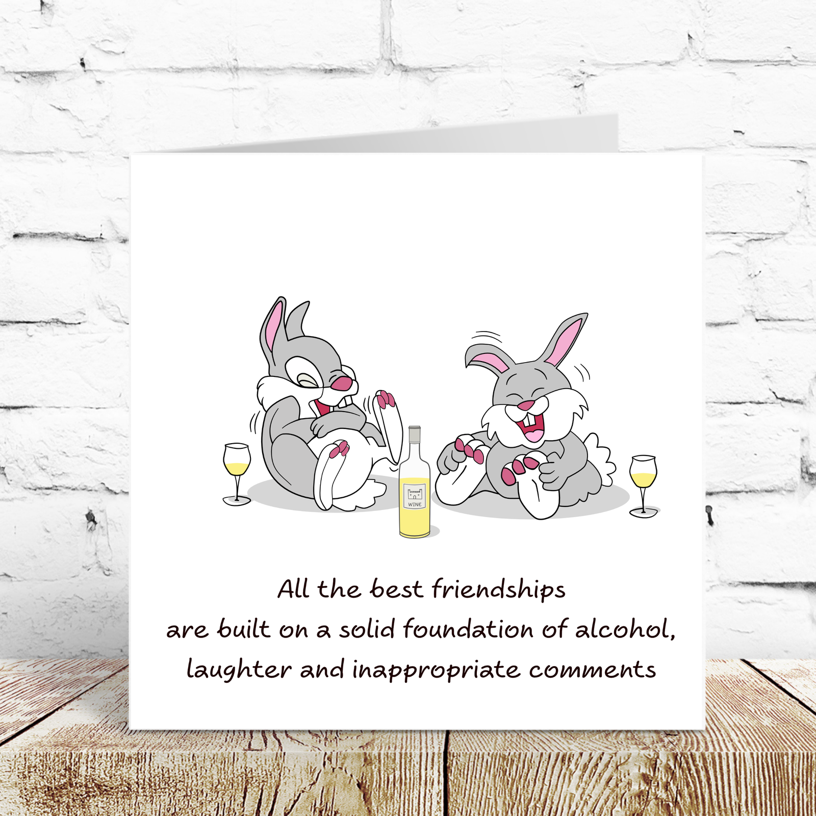 Best Friends / Friendship birthday card for female girl friend - Funny, humorous, amusing and fun. Bestie BFF Bad influence