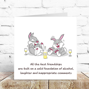 Best Friends / Friendship birthday card for female girl friend - Funny, humorous, amusing and fun. Bestie BFF Bad influence