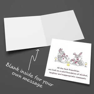 Best Friends / Friendship birthday card for female girl friend - Funny, humorous, amusing and fun. Bestie BFF Bad influence
