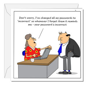 Funny Computer Birthday Card 40th 50th 60th 70th Wife Mum Granny Sister Female Friend Password Technology
