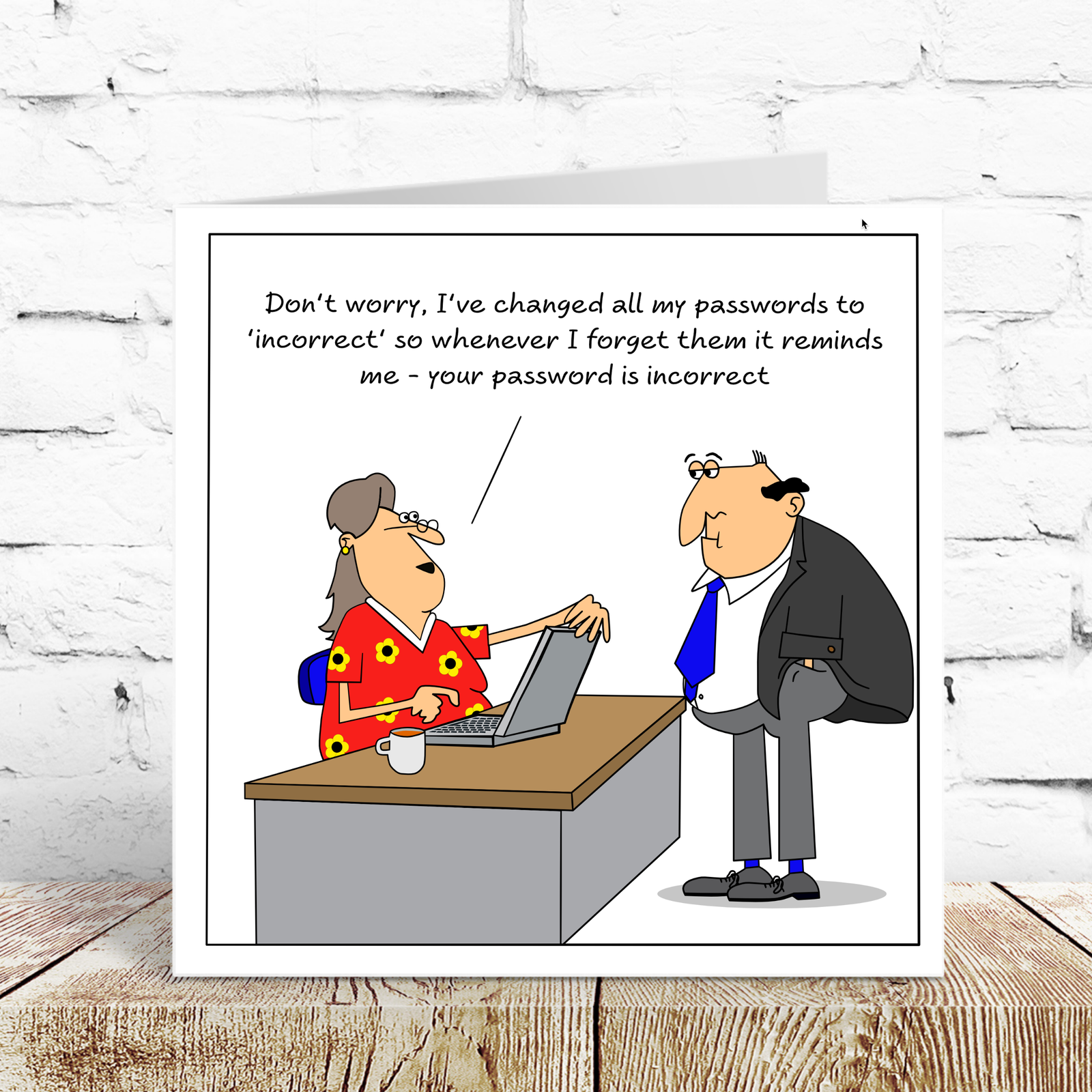 Funny Computer Birthday Card 40th 50th 60th 70th Wife Mum Granny Sister Female Friend Password Technology
