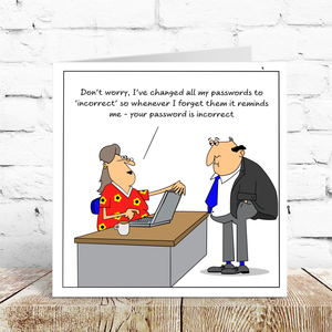 Funny Computer Birthday Card 40th 50th 60th 70th Wife Mum Granny Sister Female Friend Password Technology