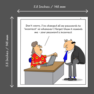 Funny Computer Birthday Card 40th 50th 60th 70th Wife Mum Granny Sister Female Friend Password Technology