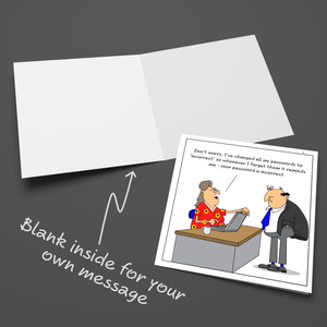 Funny Computer Birthday Card 40th 50th 60th 70th Wife Mum Granny Sister Female Friend Password Technology