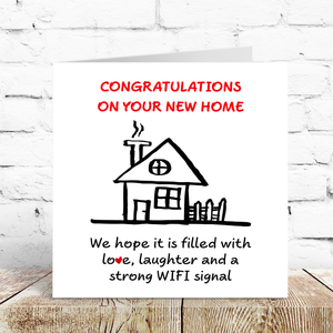New Home Congratulations Card - Buy House housewarming - friends family son daughter first