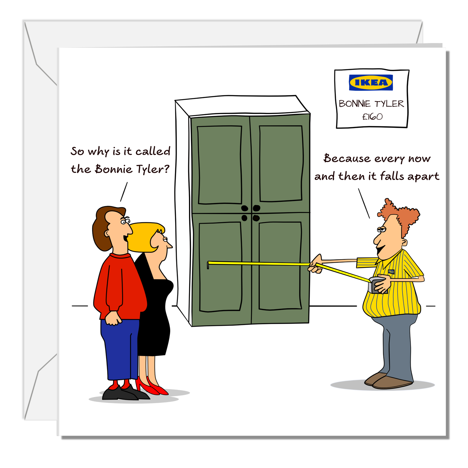 Funny Birthday Card for Husband Dad Wife Mum Any Friend Humour Ikea Furniture Cartoon