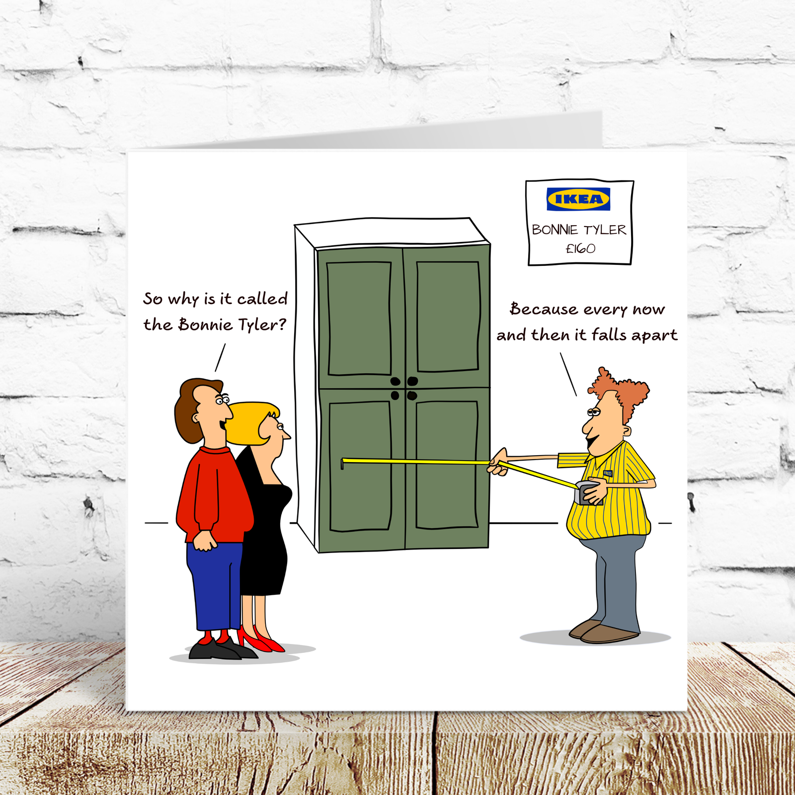 Funny Birthday Card for Husband Dad Wife Mum Any Friend Humour Ikea Furniture Cartoon