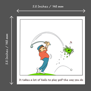 Funny Golf Birthday Card / Father's Day Card - Dad Playing Golf Badly - Humorous amusing cartoon - for best dad - humour