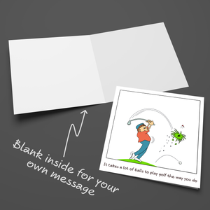 Funny Golf Birthday Card / Father's Day Card - Dad Playing Golf Badly - Humorous amusing cartoon - for best dad - humour