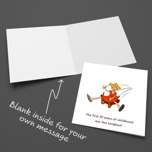 Funny Birthday 50th Card for Wife Mum Female Friend - humorous immature fun - celebrate drink party bestie