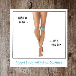 Knee Replacement Surgery Card - Get Well Soon Card, Operation Recovery, Congratulations Funny, humorous - Female, woman, mother, wife, daughter