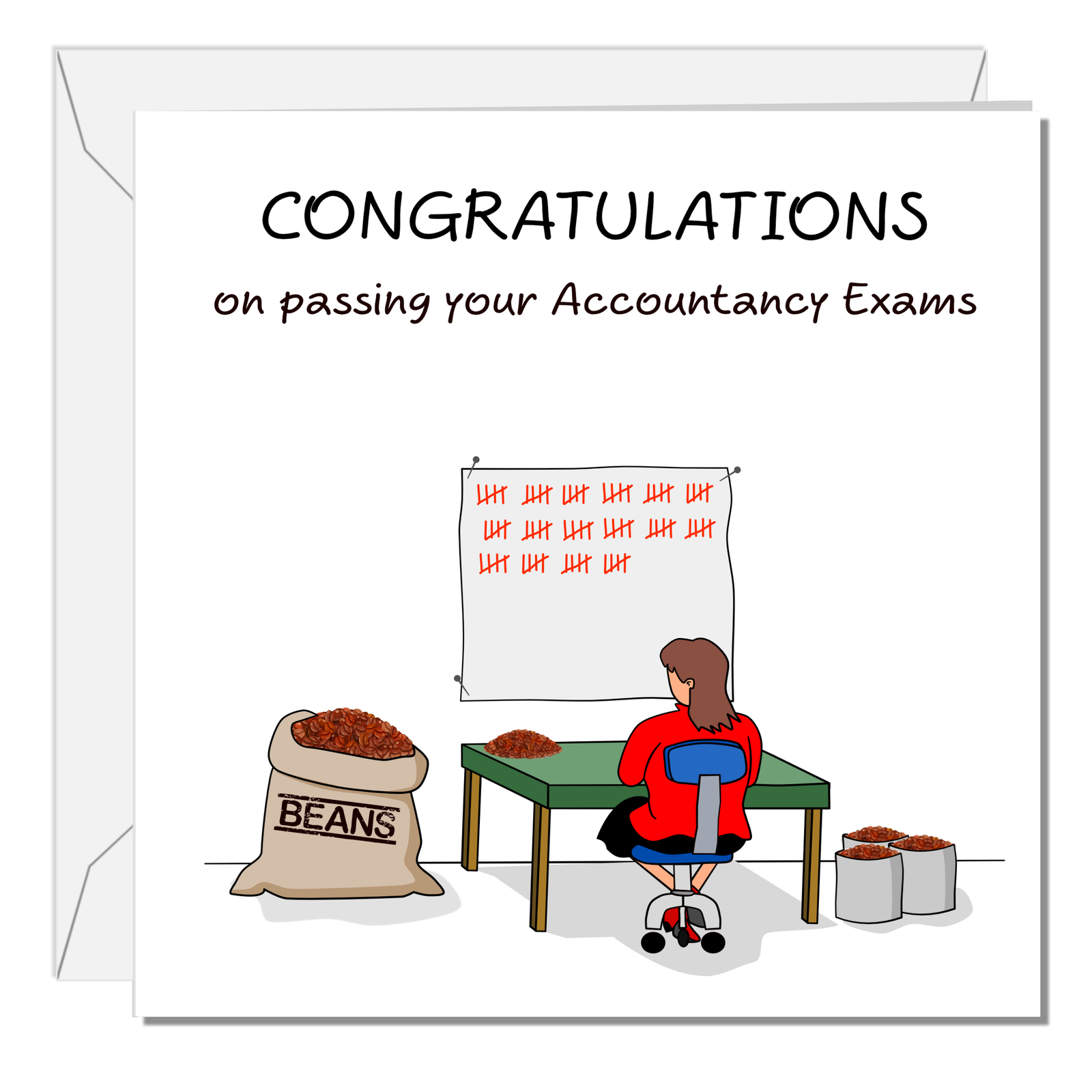 Congratulations on Passing your Accountancy Exams Card - Daughter, Sister, Wife, Work Colleague, Female Friend - humour humorous funny exams accountant
