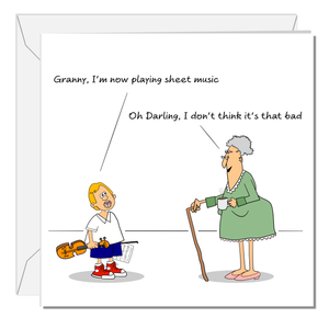 Funny Birthday Card 50th 60th 70th for Granny / Grandmother, Mother/Mum Female Friend - Humour humorous - Music