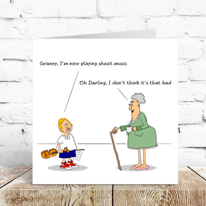 Funny Birthday Card 50th 60th 70th for Granny / Grandmother, Mother/Mum Female Friend - Humour humorous - Music