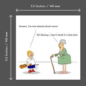 Funny Birthday Card 50th 60th 70th for Granny / Grandmother, Mother/Mum Female Friend - Humour humorous - Music