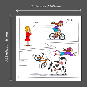 Funny Birthday Card for Male or Female Friend Cycling Cow Humorous Insults Cheeky Joke Animal Adult