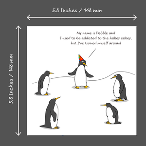 Funny Birthday Card with Penguins for Mum, Wife, Dad, friend or anyone sense of humour fun - hokey cokey dancing animal AA Swizzoo