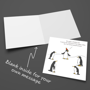 Funny Birthday Card with Penguins for Mum, Wife, Dad, friend or anyone sense of humour fun - hokey cokey dancing animal AA Swizzoo