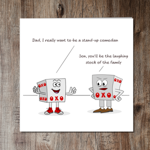 Funny Birthday Card for Son, Brother, Husband, Dad, Family or Friend. Laughing Stock Joke New Job 20 30