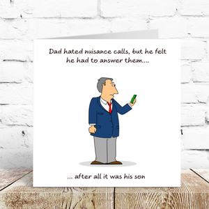 Funny Dad Birthday Card / Father's Day Card from his son - best Dad - humorous humour amusing