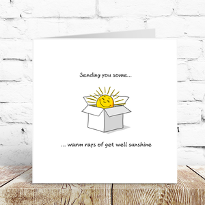 Cute Get Well Soon Card Feel Better Speedy Recovery Sunshine Thoughtful Ill Sick Recover