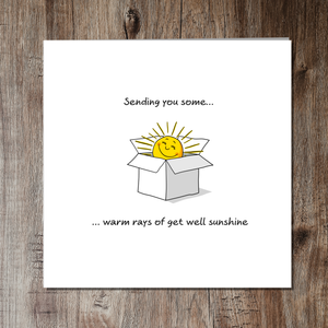 Cute Get Well Soon Card Feel Better Speedy Recovery Sunshine Thoughtful Ill Sick Recover