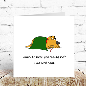 Get Well Soon Card, Feel Better Soon, Speedy Recovery, Sick as a Dog, Crook, Ill-  Funny, humorous, fun - Labrador Card