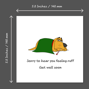 Get Well Soon Card, Feel Better Soon, Speedy Recovery, Sick as a Dog, Crook, Ill-  Funny, humorous, fun - Labrador Card