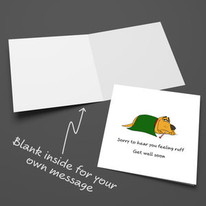 Get Well Soon Card, Feel Better Soon, Speedy Recovery, Sick as a Dog, Crook, Ill-  Funny, humorous, fun - Labrador Card