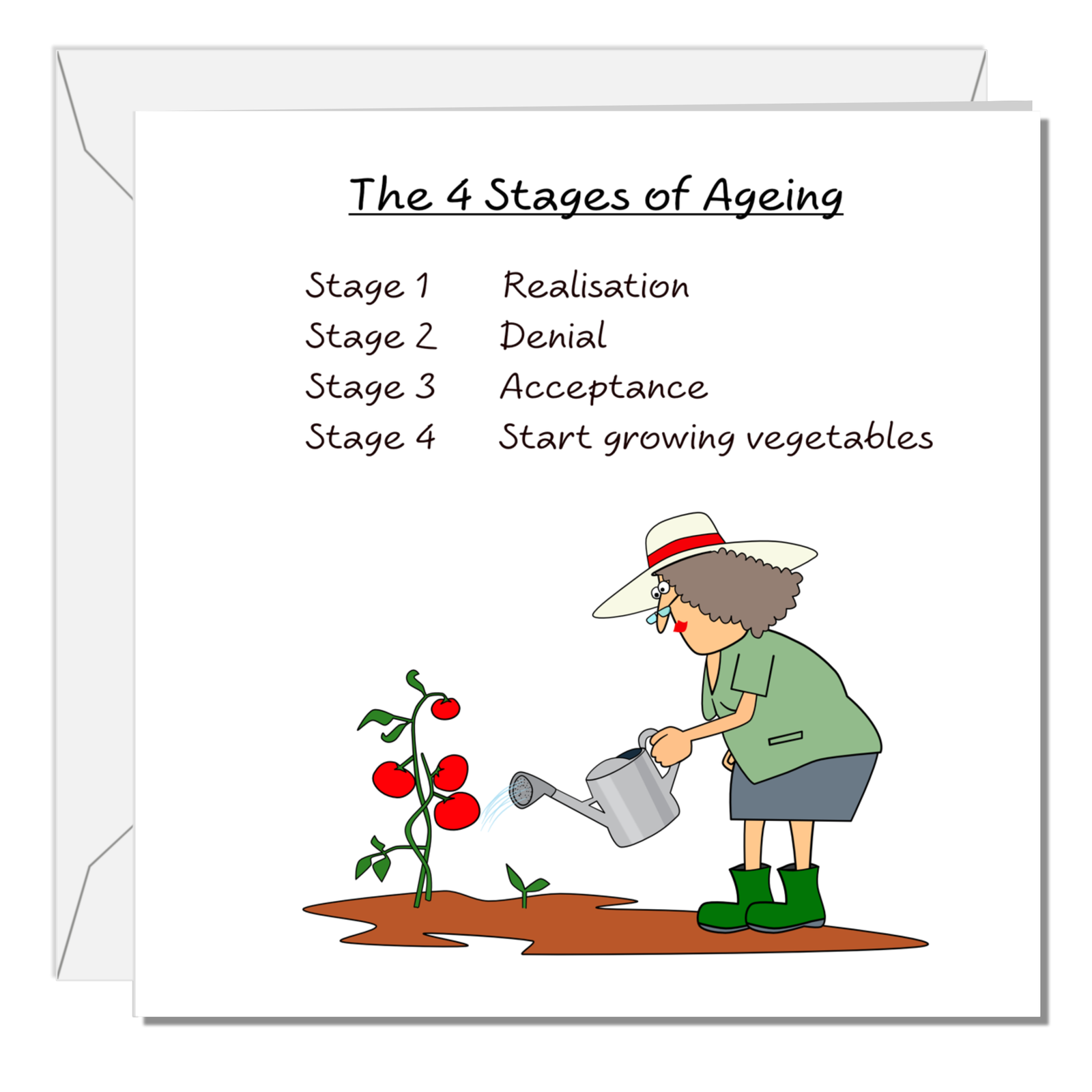 Gardening Birthday Card 40th 50th 60th 70th 80th Wife Mum Granny Grandmother Sister Female Friend Old Age Ageing Funny Humour Fun Vegetables