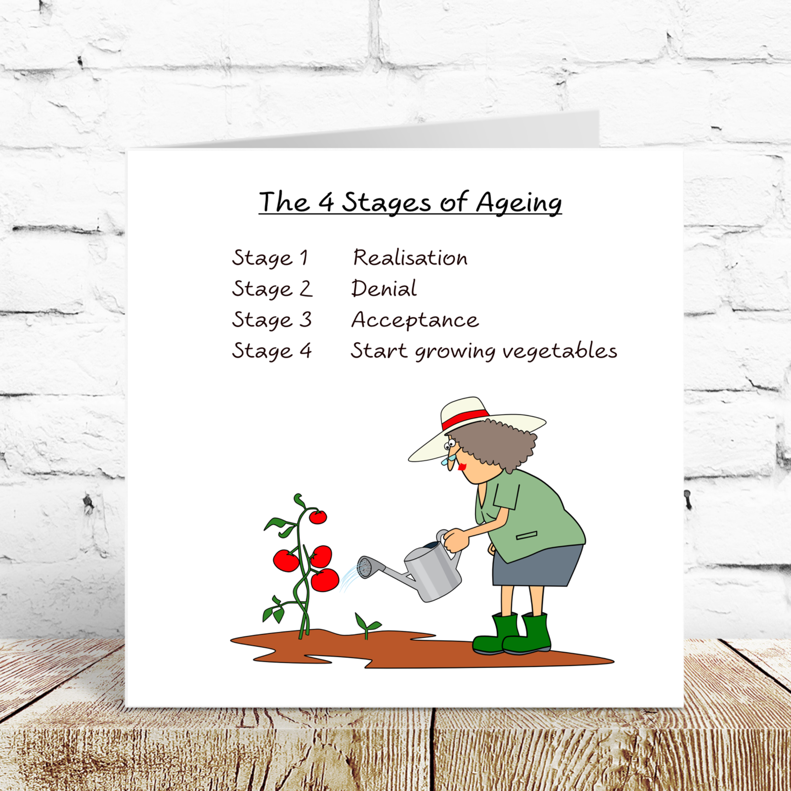 Gardening Birthday Card 40th 50th 60th 70th 80th Wife Mum Granny Grandmother Sister Female Friend Old Age Ageing Funny Humour Fun Vegetables