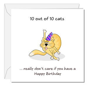 Funny Cat Birthday Card, Humorous Grumpy Cat for Mum Dad Sister Brother Uncle Aunt or Best Friend. Rude Cheeky Cute Cartoon Unique Swizzoo