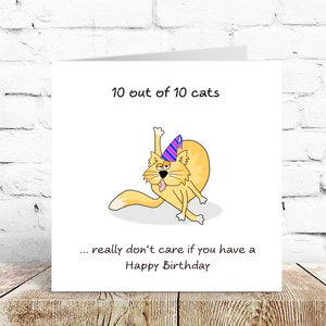 Funny Cat Birthday Card, Humorous Grumpy Cat for Mum Dad Sister Brother Uncle Aunt or Best Friend. Rude Cheeky Cute Cartoon Unique Swizzoo